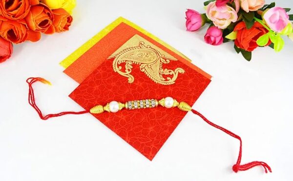 Designer Rakhi for Brother with Happy Raksha Bandhan Printed Mug, Keychain - Image 2