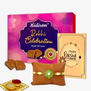 Raksha Bandhan gift for brother, Rakhi combo gift, Rakhi with chocolate and card, traditional Rakhi gift, Rakhi gift set with roli chawal, send Rakhi to brother,
