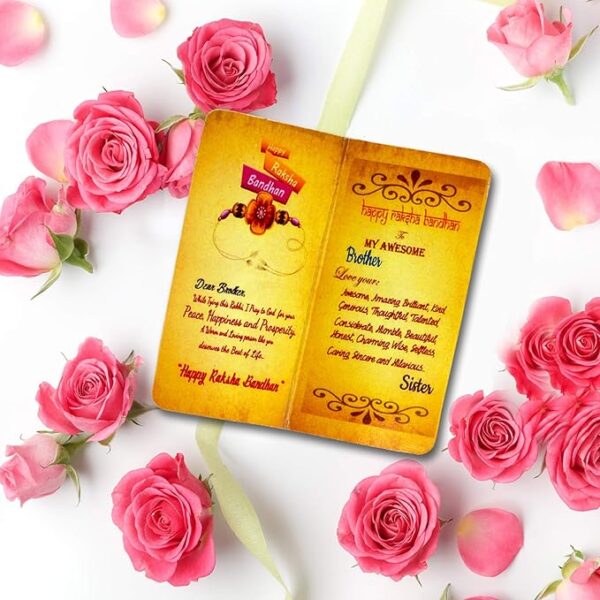 Designer Rakhi for Brother with Happy Raksha Bandhan Printed Mug, Keychain - Image 3