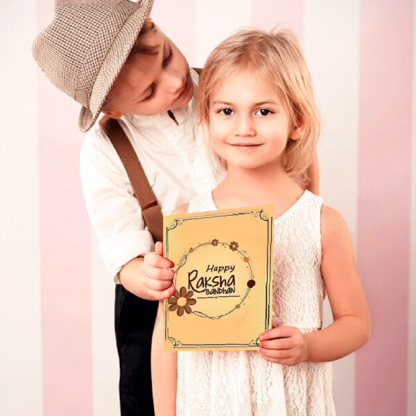 Rakhi Greeting Card - Celebrate Raksha Bandhan with Heartfelt Wishes, Traditional Rakhi Card - Image 3