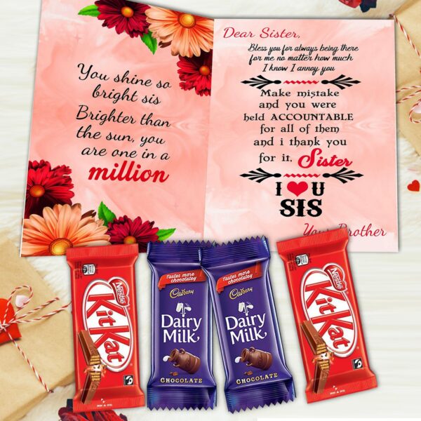 Rakhi Chocolate Gift Hamper for Sister - Raksha Bandhan Surprise with Chocolate for Sister
