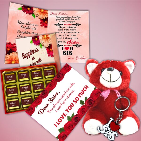 Raksha Bandhan Gift for Sister with Chocolate & Thoughtful Rakhi Hamper for Your Sister Filled with Chocolates