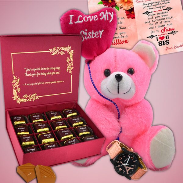Gift for Sister on Rakhi with Chocolate & Raksha Bandhan Chocolate Hamper with a Sweet Surprise