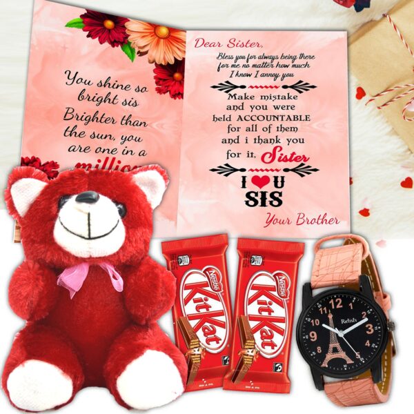 Rakhi Surprise Gift Box for Sister with Chocolate & Thoughtful Raksha Bandhan Hamper Sheâ€™ll Love