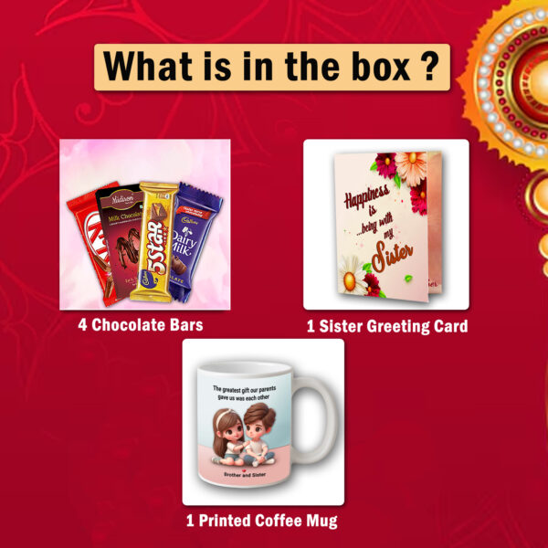 Rakhi Return Gift for Sister - Combo Gift Hamper, Raksha Bandhan Box - Image 2